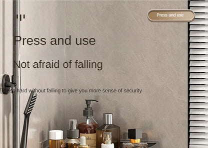 2PCS Badezimmer Regale Küche Lagerung Organizer Kunststoff Shampoo Rack Dusche Regal Bad Zubehör Kein Bohrer Regal