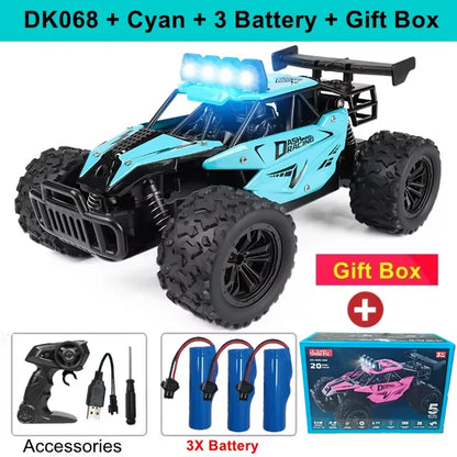 Remote Control Car RC Drift Racing 1:16 Vehicle Off Road Alloy 2.4G Radio High-Speed Trucks With LED Light Climbing Gift Kid Toy