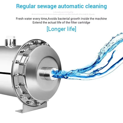 DIVEDEER 304 Stainless Steel Water Purifier PVDF Ultra Filtration Water Purifier Commercial Home Kitchen Direct Drinking Filter.