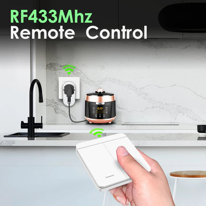 433 Mhz Drahtlose Steckdose Fernbedienung AUF OFF Smart Plug EU FR Mit Wand Schalter Steckdose 15A 220 V für Home Appliance Licht Fan.