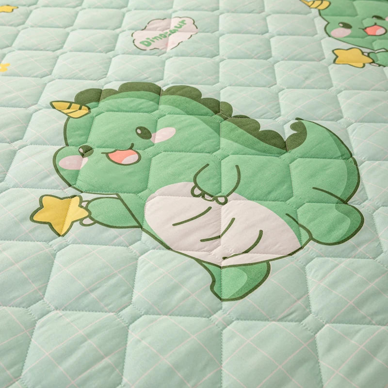 Waterproof Mattress Cover Cartoon Style Bed Covers Quilted Fitted Sheet постельное белье Thickened Bedspread(No Pillowcase).