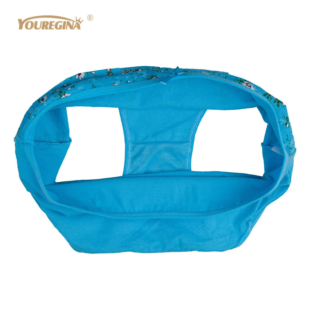 Women Panties Cotton Plus Size High Waist Print Panties Women's Floral Lingerie Briefs Ladies Under Wear 6 pcs/set.