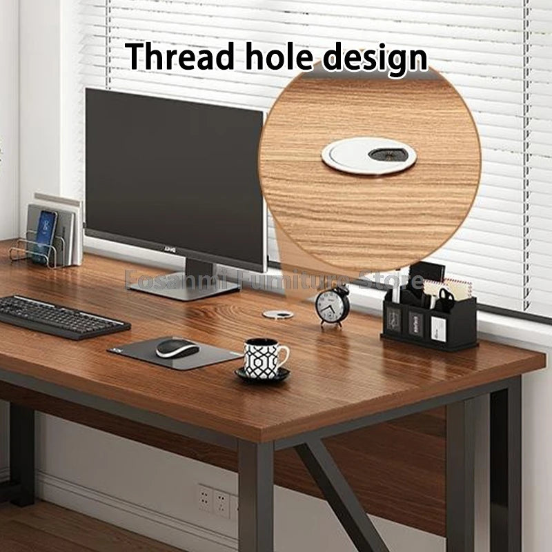 Robuster Büroschreibtisch im Industriestil mit Stahlrahmen, 39 x 23 Zoll, breiter Tisch für das Schreiben von Gaming, moderne Arbeits-Computertische