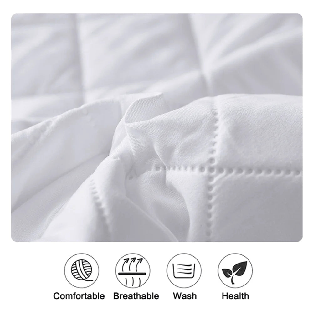 Waterproof Throw Mattress Cover Bed Fitted Sheet Mattress Protector Single/Double/140/160 Muti Size  Gray/White.