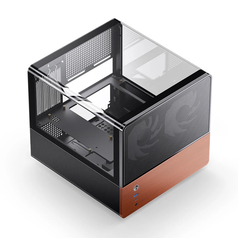 Jonsbo V12 Hyperbolic Glass PC Case MATX ITX Computer Case Seaview Room Desktop Case Mini Side Transparent Chassis 12cm Case Fan