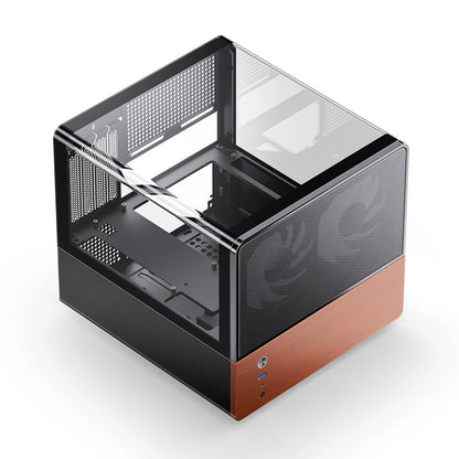Jonsbo V12 Hyperbolic Glass PC Case MATX ITX Computer Case Seaview Room Desktop Case Mini Side Transparent Chassis 12cm Case Fan