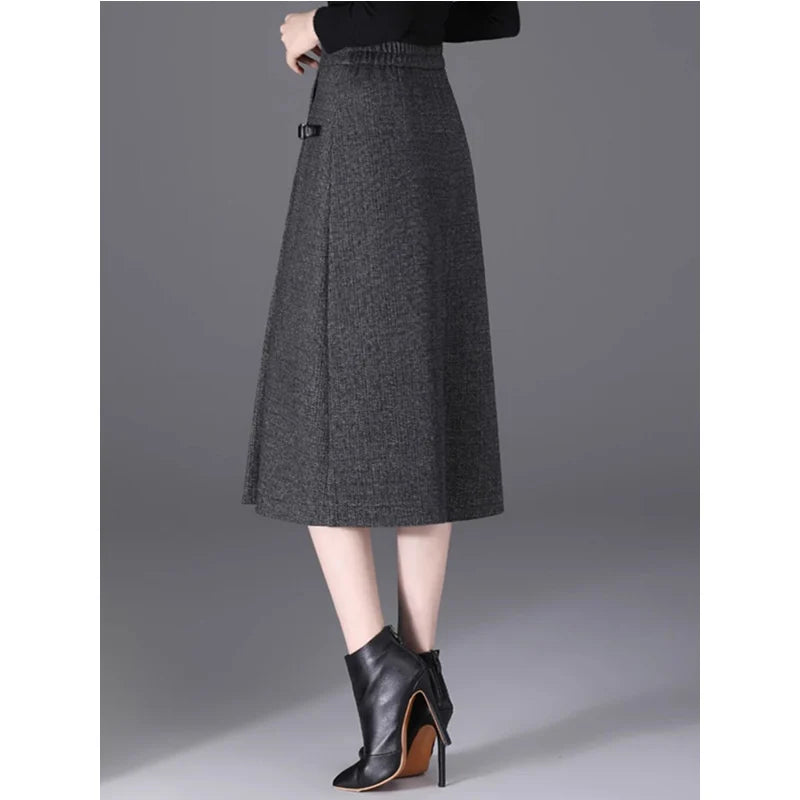 2025 Autumn New All-match Fashionable High Waist A-line Skirt Women Clothes Office Lady Simplicity Irregular Slim Skirts Ladies.
