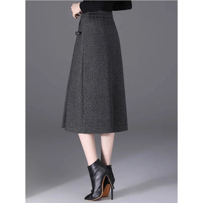 2025 Autumn New All-match Fashionable High Waist A-line Skirt Women Clothes Office Lady Simplicity Irregular Slim Skirts Ladies.