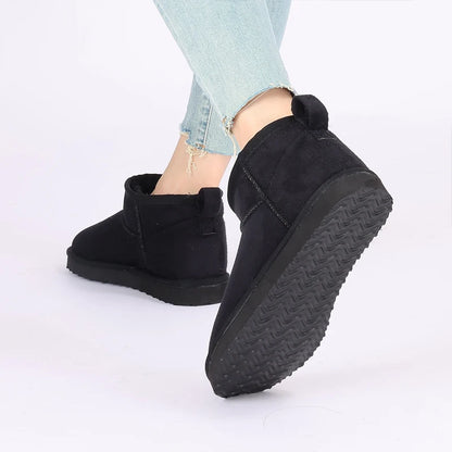 Eyriphy Size: 36-42 New Women's Snow Boots Winter Low-cut Thin Sole Thermal Shoes Gift Boots for Ladies Solid Color Cotton Shoes.