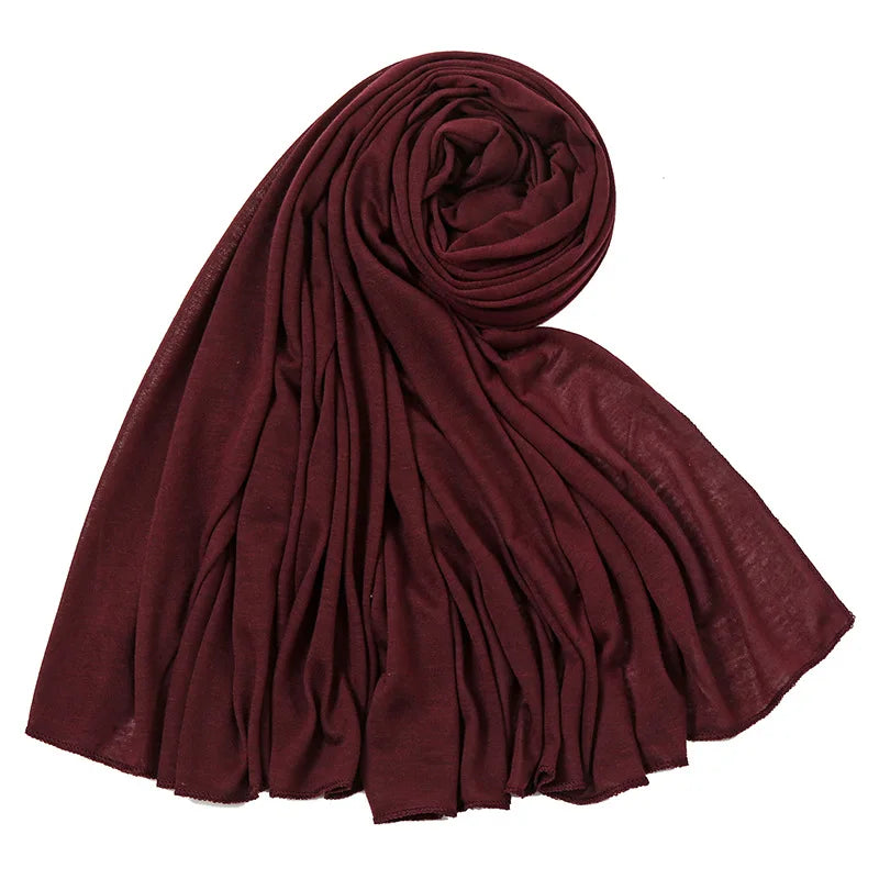 Hot Muslim Fashion Woman Soft Hijabs Scarf Shawl Plain Cotton Jersey Scarves Turban Women Long Shawls Head Wrap Headband Abaya