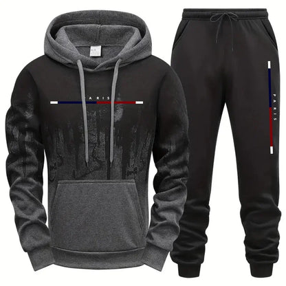 Paris Mode Herren Kapuzen-Trainingsanzug 2-teiliges Set Hochwertiger männlicher täglicher lässiger Sport-Jogginganzug Home Outdoor Hoodie Outftis.