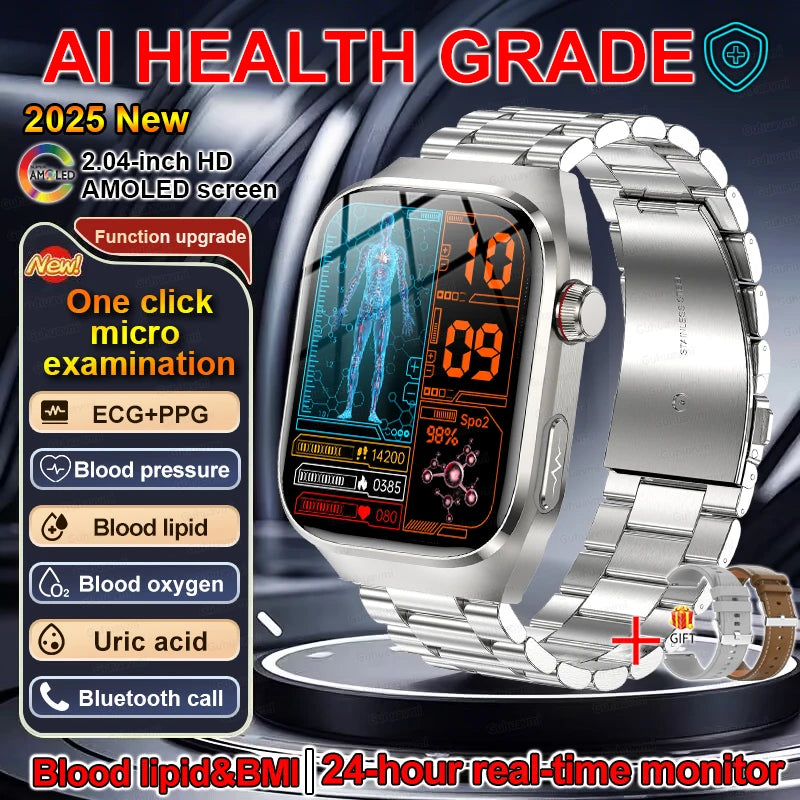 SmartWatch Voice Call Push reminder Physical examination Health Watch Blood Pressure UricAcid Blood Oxygen ECG Sport Smart watch