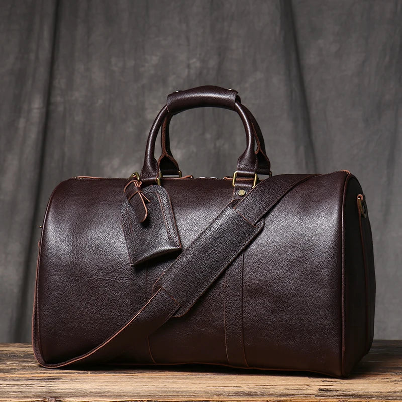 Vintage Herren Reisetasche klassische Business Umhängetasche Kopfs chicht Rindsleder Weekender Sporttasche Leder handtasche für Ehemann Geschenk.