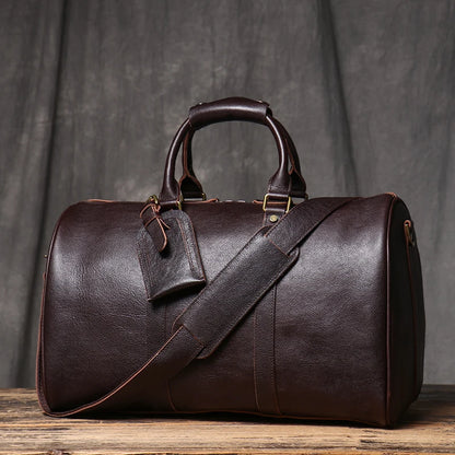 Vintage Herren Reisetasche klassische Business Umhängetasche Kopfs chicht Rindsleder Weekender Sporttasche Leder handtasche für Ehemann Geschenk.