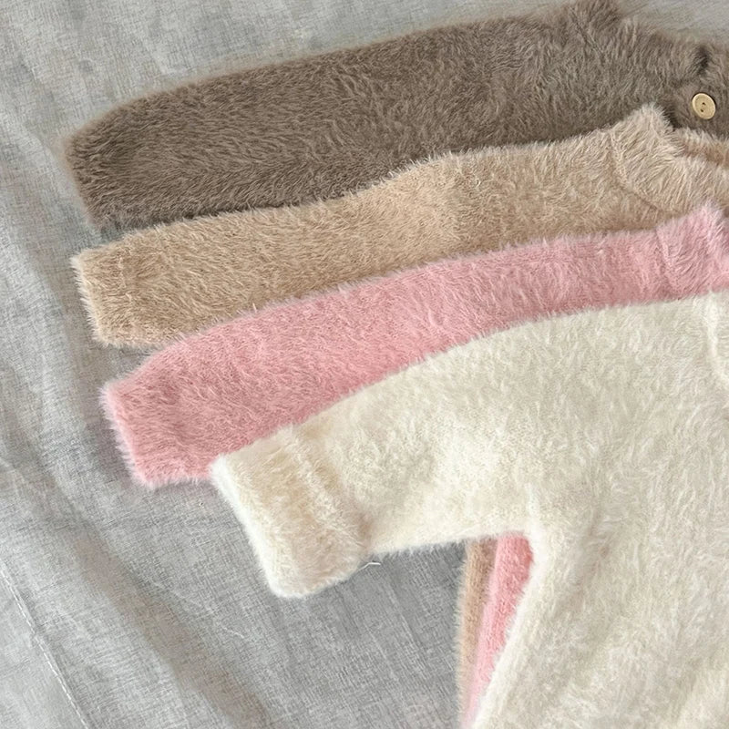 2024 neue Herbst Infant Baby Jungen Mädchen Overall + Hut Samt Einfarbig Lange SleevedNewborn Baby Mädchen Bodys Baby kleidung.