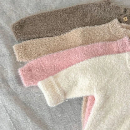 2024 neue Herbst Infant Baby Jungen Mädchen Overall + Hut Samt Einfarbig Lange SleevedNewborn Baby Mädchen Bodys Baby kleidung.