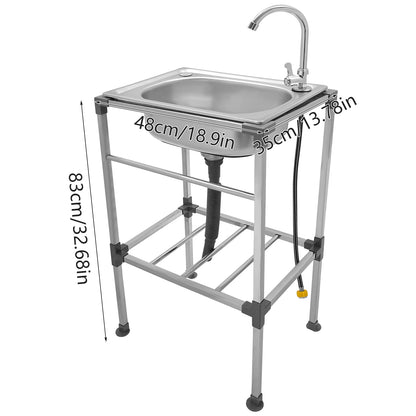 Freistehendes Küchenspülbecken mit Wasserhahn, 18,9 x 13,78 Zoll, Mehrzweckspülbecken-Set aus Edelstahl, 132 Pfund Kapazität für Zuhause, Wäsche, Garage