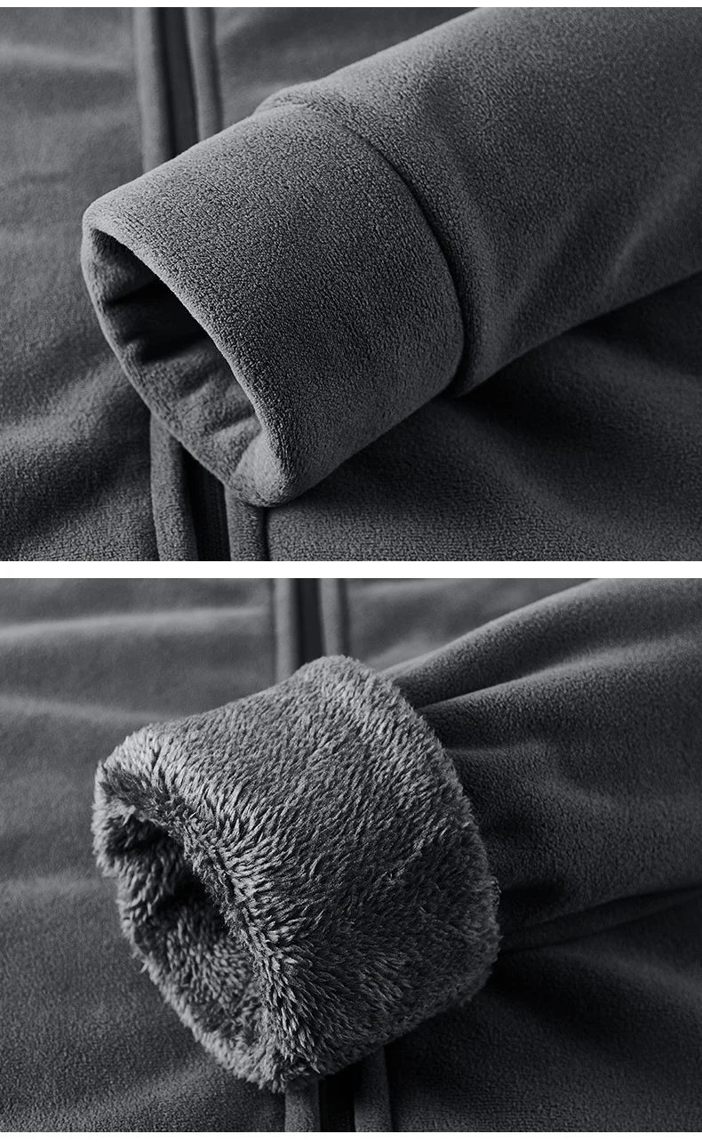 Winter Men Fleece Warm Jackets Mens Windproof Thick Jackets Parkas Coats Men Hooded Casual Outwear Jackets Male LZLLTT