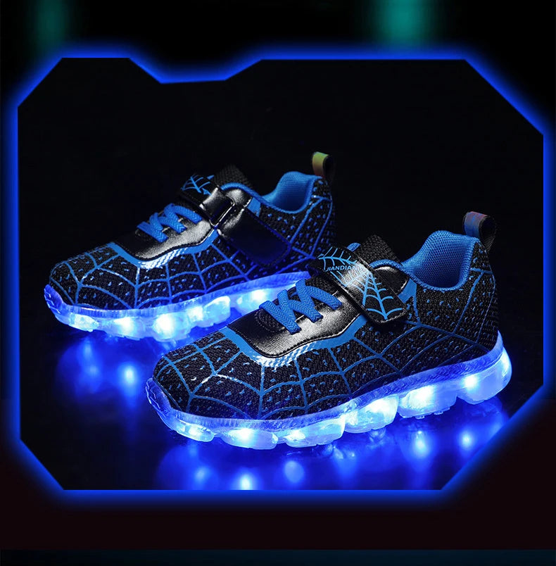 YUNICUS Breathable Sports Children'S Shoes Boys Leisure Sports Led Marquee Light Shoes Sneakers Boys Usb Charging Light Shoes.