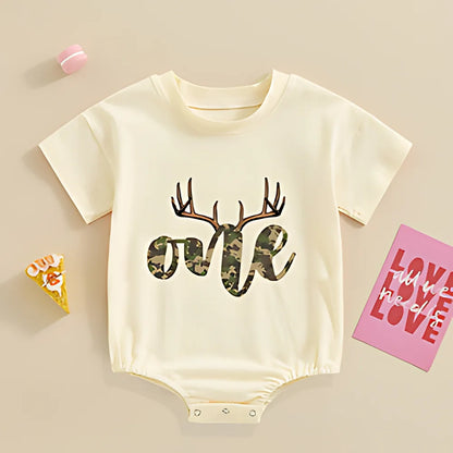 Wild One First Birthday Baby Bubble Strampler Safari Zoo Tier 1. Geburtstag Übergroßes T-Shirt Strampler Unisex Natürliches Kleinkind-T-Shirt.