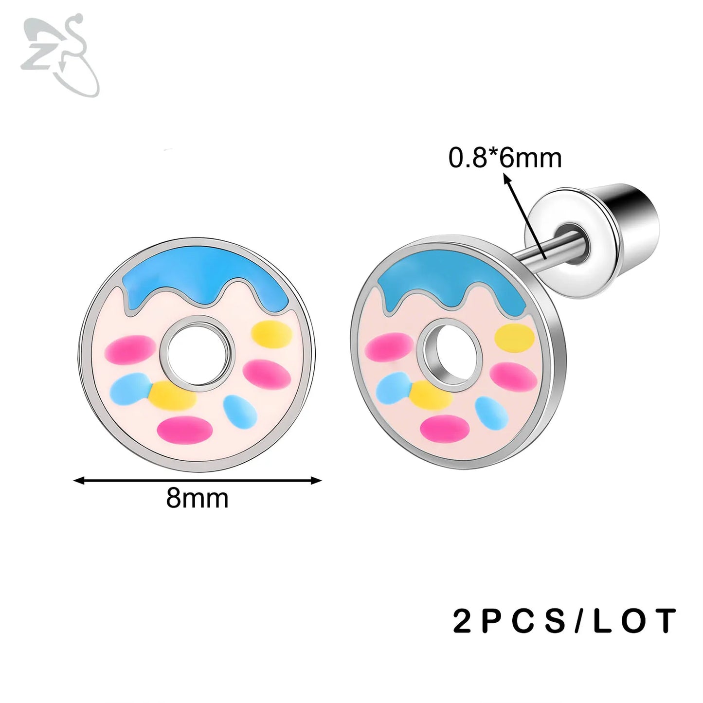 ZS 2Pcs/lot Stainless Steel Butterfly Star Heart Stud Earring Silver Color Earrings Ear Tragus Helix Tragus Piercing 20G Jewelry.