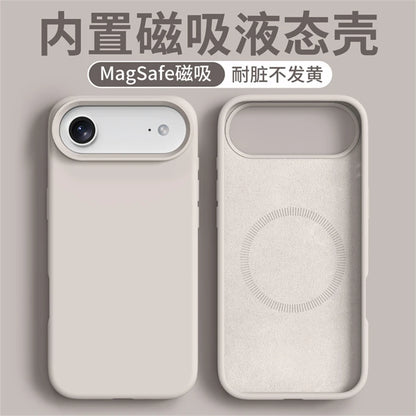 Magnetic Case For iPhone 17 Pro Max 17 Ari MagSafe Luxury Liquid Silicone Comfortable Feel Built in Flocking Protect Cover