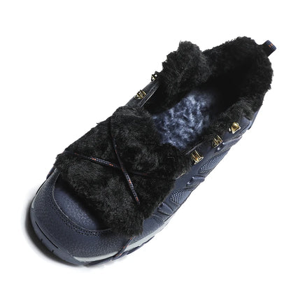 Winter Tactical Boots Combat Autumn Hiking Boots Men Snow Warm Fur Sneakers Padded Trekking Black Waterproof Leathe Sneakers.