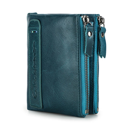 CONTACT'S Genuine Leather Short Wallets for Women Luxury Designer Coin Purse Female Money Clip Card Holder Customize Men Wallets