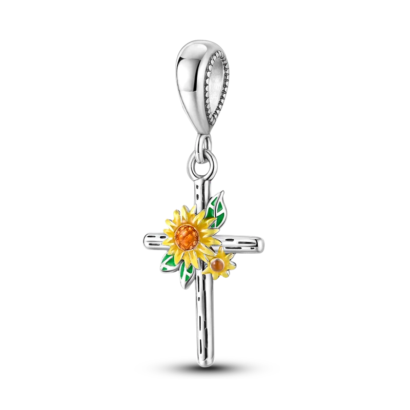 Flowers Series 925 Sterling Silver Sunflowers Tulip Carnation Charms Fit Original Bracelet  For Women Jewelry Making