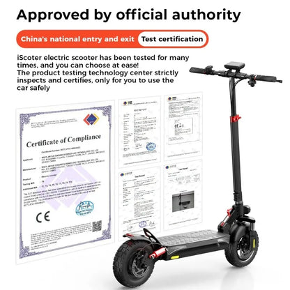 iScooter ix3Electric scooter 800W Motor 48V10AH Battery support Minirobot application control 10-inch tire city commuter scooter.