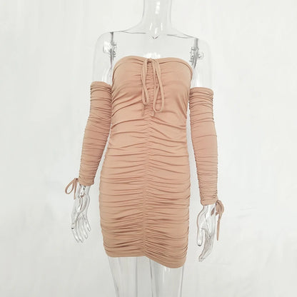 Arctic Cat Frauen Herbst Winter Verband Kleid Frauen 2022 Sexy Off Schulter Lange Hülse Dünne Elastische Bodycon Party Kleider Vestidos