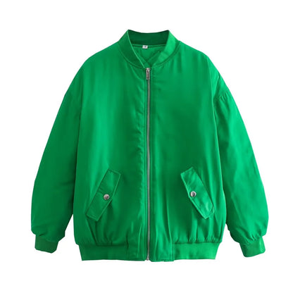 UNIZERA2023 Herbst und Winter Neue frauen Mode Stil Stehkragen Solide Lose Fit Flieger Jacke Baumwolle Mantel