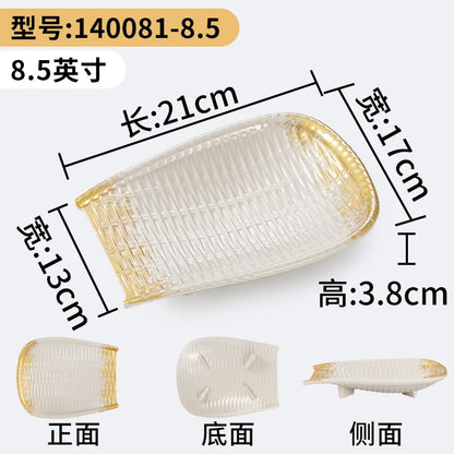 1Pc Thickened Melamine Tableware Not Easily Broken Plastic Barbecue Plate Merchant Dining Plate Household Kitchen Accessories