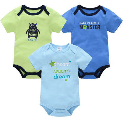 3 teile/los Baby Jungen Body Mode Körper Anzüge Kurzarm Neugeborenen Overalls Cartoon Kinder Baby Mädchen Strampler Kleidung Боди