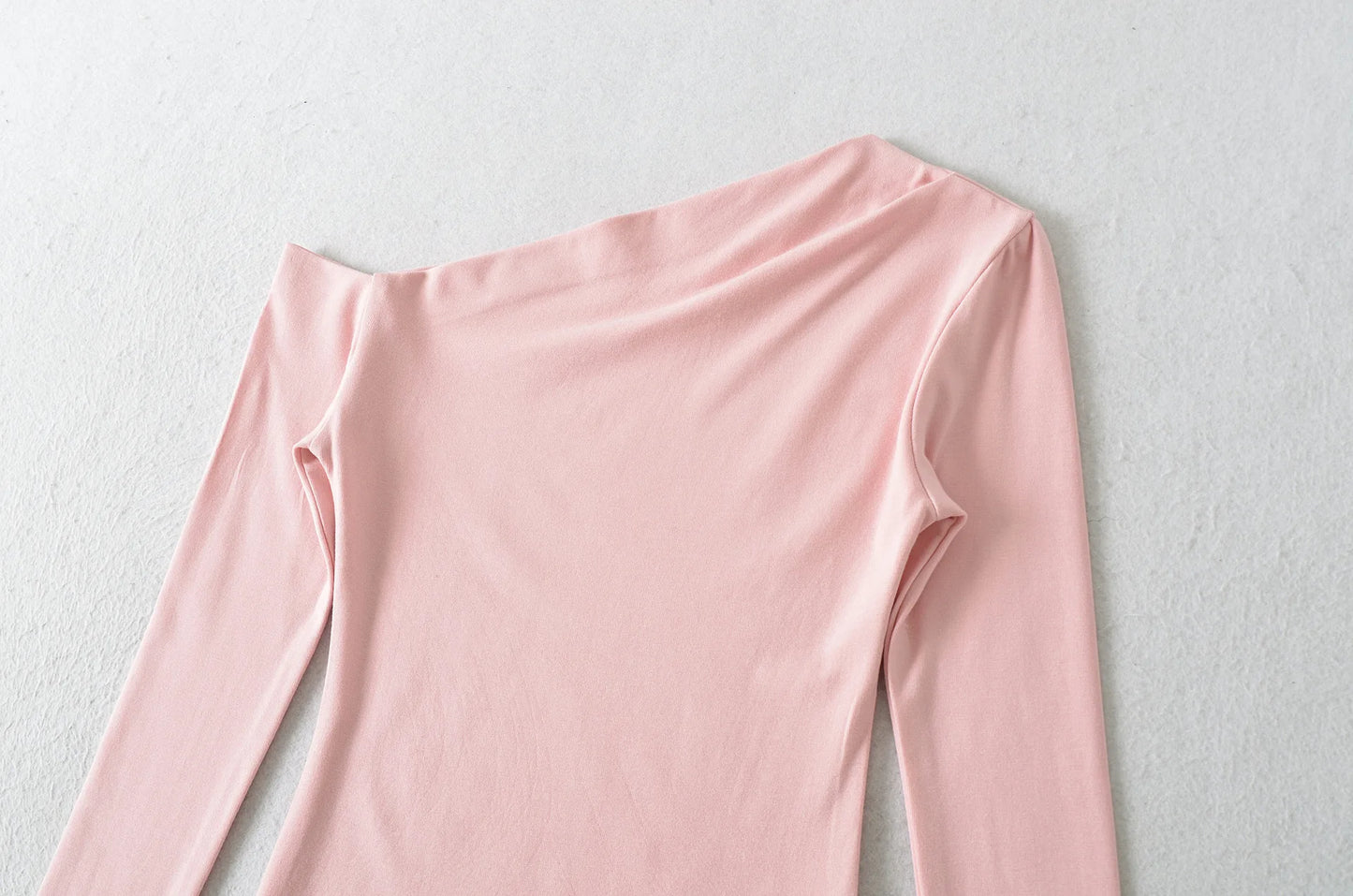 Women Long Sleeve One Shoulder Basic Top Tee Tshirt.