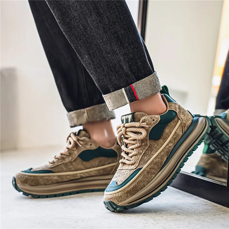 Thick Sole Men Chunky Sneakers Outdoor Wear-resistant Male Trends 2025 New Mens Casual Shoes Fashion Comfort Anti Slip Vulcanize.