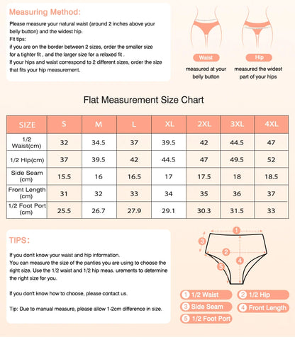 Menstruation Panties High Waist Abundant Flow Menstrual Panties Woman Absorbent Period Underwear Incontinence Briefs Ladies.