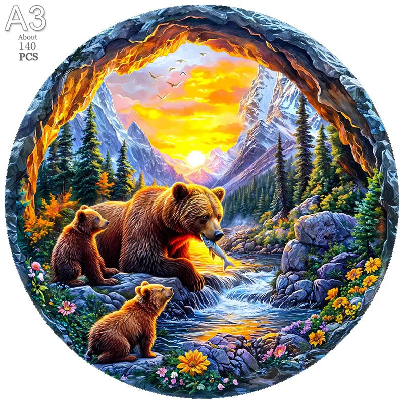 Cat Exclusive Design Intelligent Jigsaws Animal Puzzle Wood Irregular Elephant  Animal Wooden Puzzle for Adult Kids