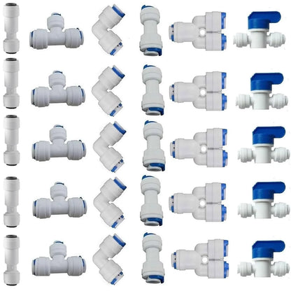 1/4" OD Quick Connect Push In to Connect Water Tube Fitting for RO Reverse Osmosis Water Filter Fittings Pack of 30
