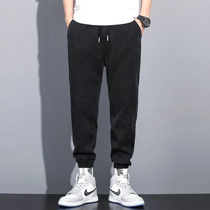 Men's Lyocell Loose Cuffed Tapered Pants 2025 Summer Autumn Comfortable Breathable Casual Long Pants Plus Size 5XL