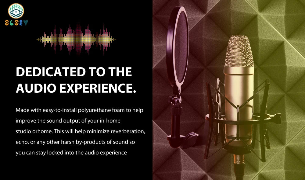 Studio Acoustic Soundproof Foam Panels 6/12/24 Pcs, Pyramid Sound Insulation Treatment Acoustic Sponge，Acoustic Foam Panels