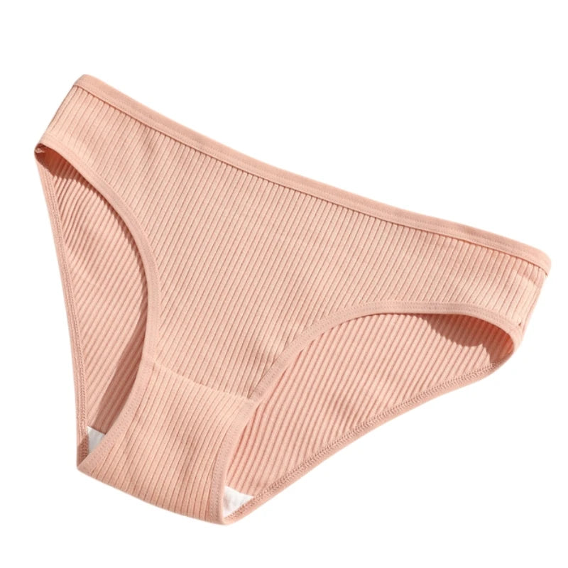 3Pcs/Set Cotton Panties Women Low Waist Underwear Seamless Briefs Solid Color Sports Breathable Underpants Female Lingerie.