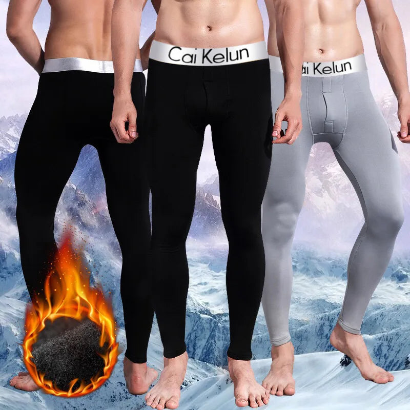2024 New Men's Tight Sports Pants Slim Pants Autumn And Winter Thermal Pants Plush High Stretch Quick Drying Compression Pants.
