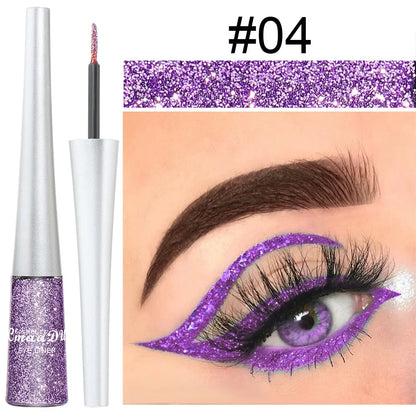 Glitter Liquid Eyeliner Pen Pearlescent Sequins Diamond Bright Shining Eyeliner Waterproof Lasting Eyeshadow Women Cosmetics 1pc.