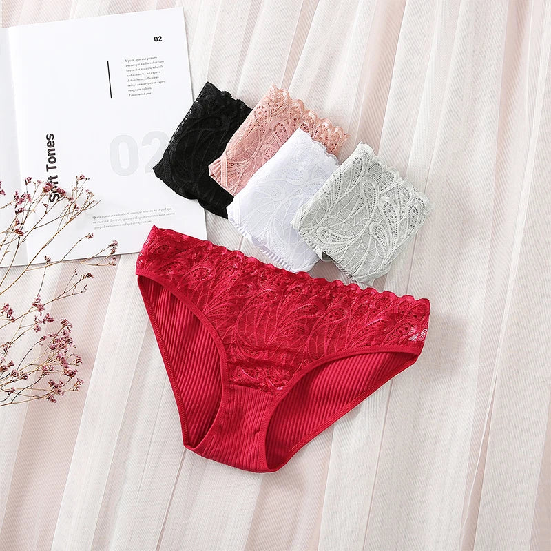3PCS Cotton Solid Color Women's Panties Breathable Skin-friendly Women's Underwear Home Comfortable Soft Sexy Ladies' Lingerie.
