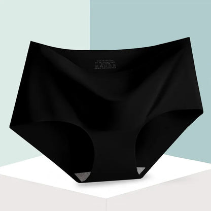 Seamless Ice Silk Panties For Women Intimate Comfort Briefs Large Size Mid-waist M-XXL Multiple Color Options Lingerie 1 Piece.