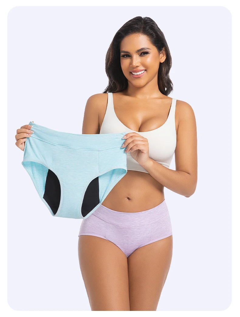 High Waist Leakproof Period Panties Bamboo Fibre Heavy Flow Absorbent Underwear Reusable Breathable.