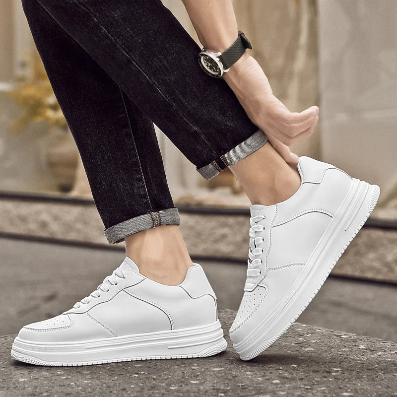 Man Lift Sneakers Men Booster Shoes Elevator  Height Increase Insole 6cm Leisure Fashion Sports  Plus Size 36-43.