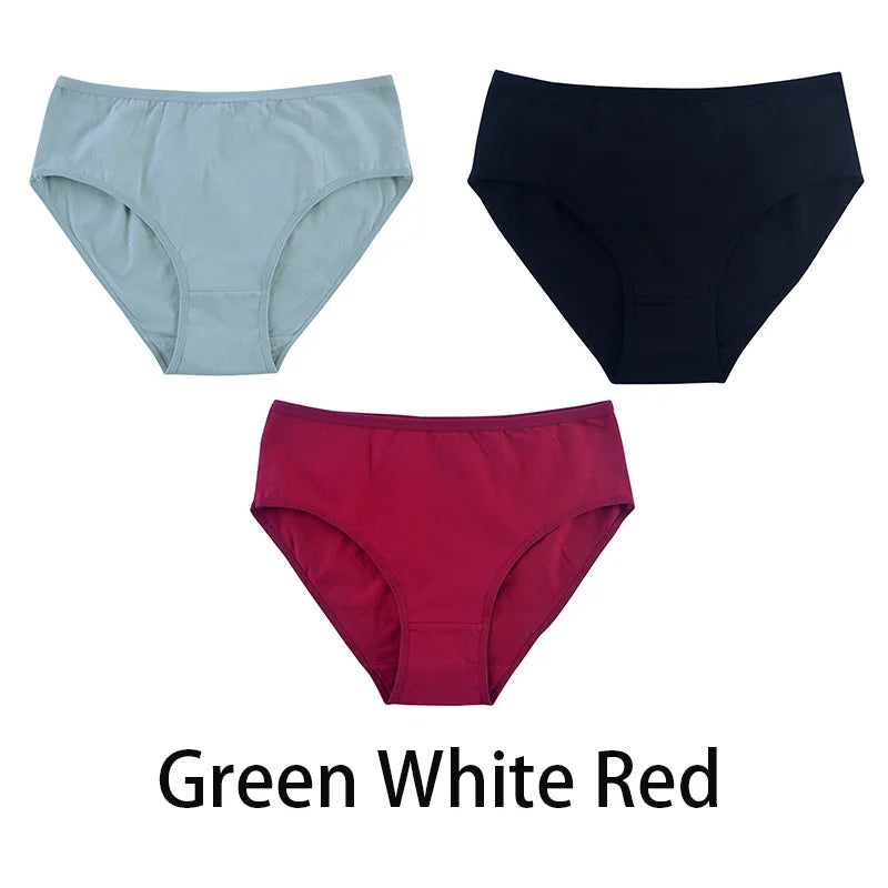 3PCS/Set Women Sexy Seamless Cotton Panties Big Size Underwear Female Underpants Girls 6 Solid Color Soft Briefs Lingerie 8815.