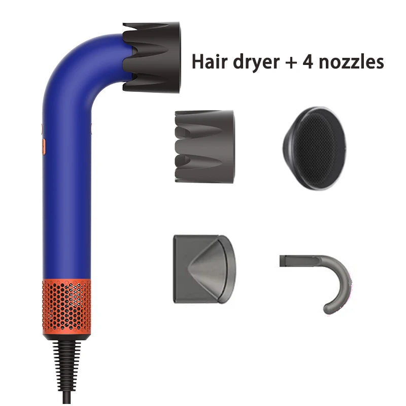 Hair dryer, 1400W high power, quick drying, lightweight body, low noise, comes with multiple types of air nozzles..